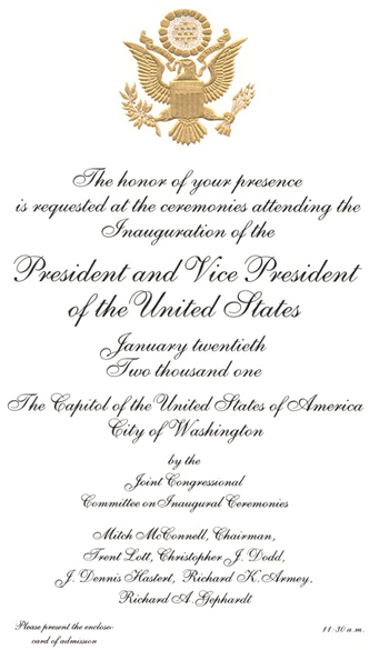 Letter from Pres. George W Bush