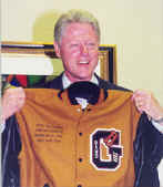 GSU Band Historical Photo 26 - Pres. Clinton with Jacket