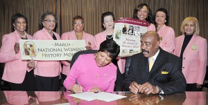 Women's History Month 2015 proclimation signed by Dr. Warrick