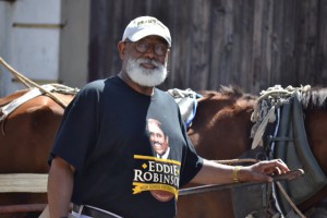 President Larkin wearing his Eddie G. Robinson t-­shirt & GSU hat in Cienfuegos, Cuba. Larkin expresses, “Grambling through & through. I love that Black and Gold!”