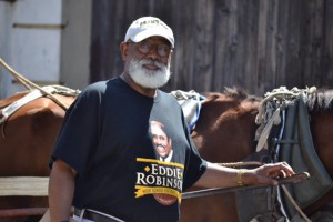 President Larkin wearing his Eddie G. Robinson t-shirt & GSU hat in Cienfuegos, Cuba. Larkin expresses, “Grambling through & through. I love that Black and Gold!”
