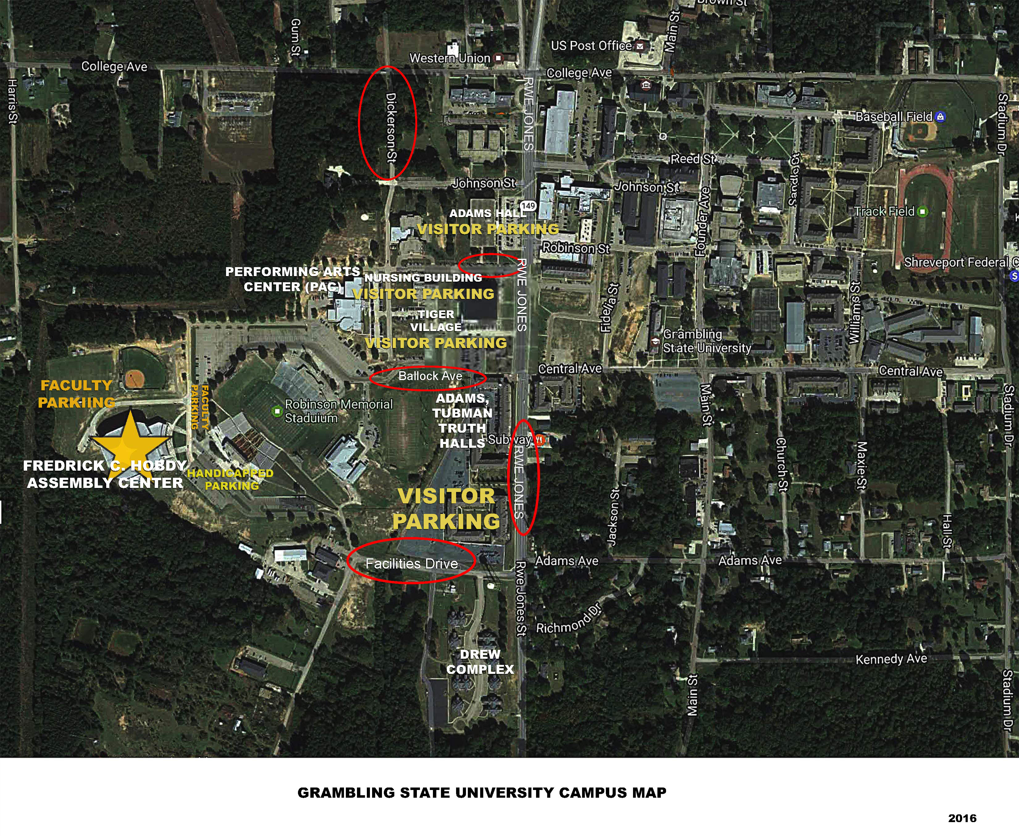 grambling state university campus map Grambling State University Parking Guidelines For Commencement grambling state university campus map