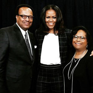 Alana and Oneal Robinson with Michelle Obama