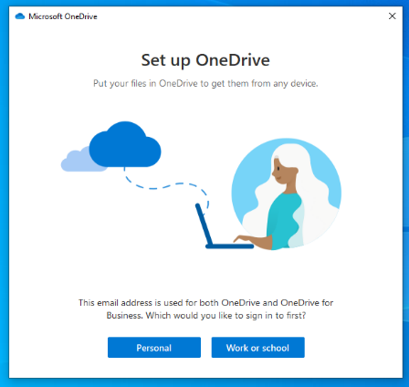 OneDrive Set-up Account Type