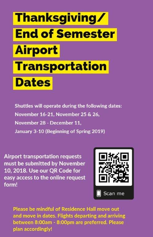 Fall 2018 Airport Transportation Shuttle Flyer
