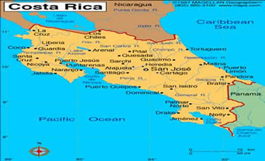 Map of Costa Rica