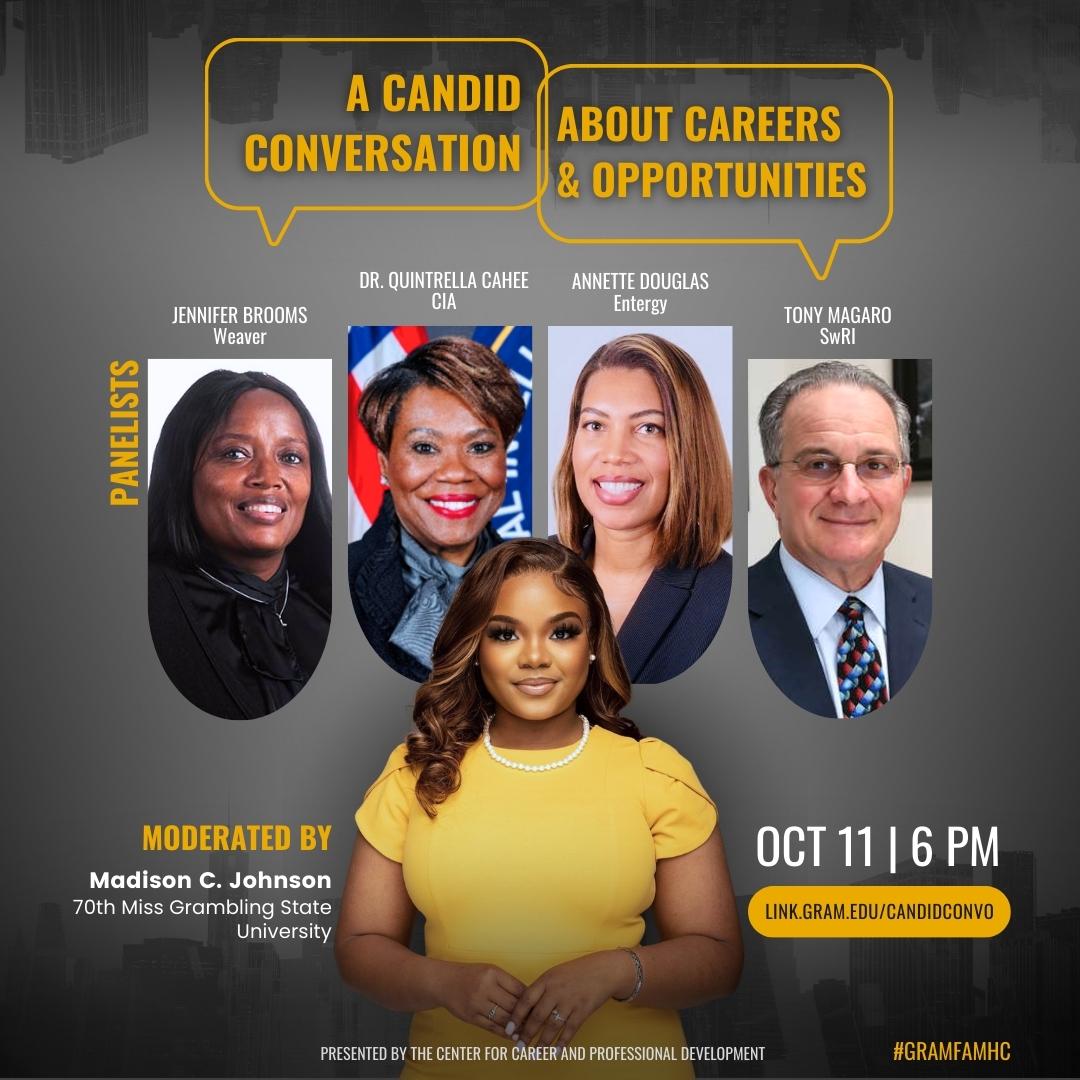 A Candid Conversation about Careers and Opportunities, Betty Smith Nursing Building, Auditorium - Wed. Oct 11, 6PM