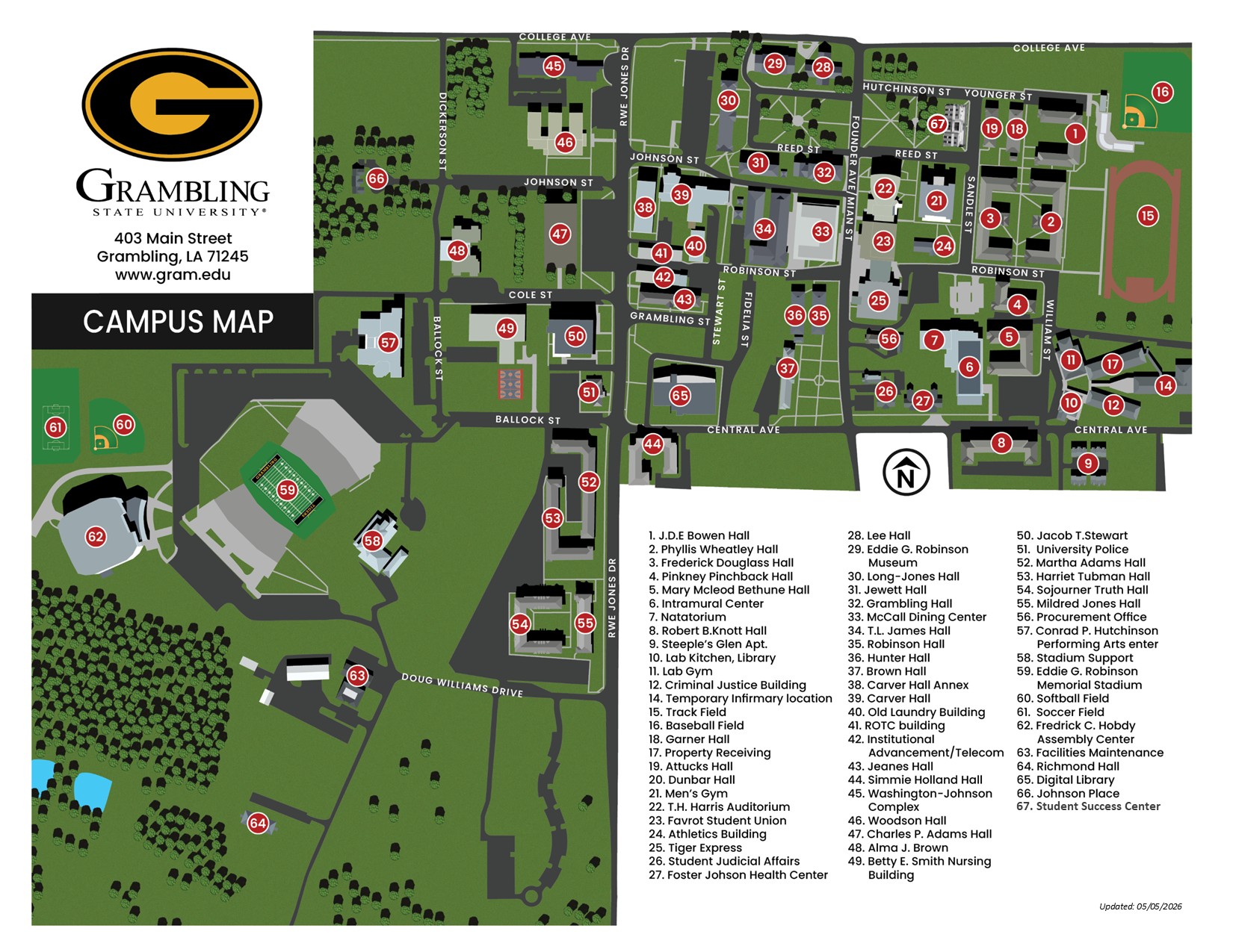 Grambling State University Campus Map