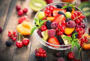 Fresh fruit salad in the bowl