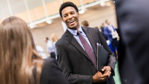 Quinnipiac University wide Career Fair Monday, Oct. 16, 2017, in the Recreation Center Courts on Quinnipiacís Mount Carmel Campus.