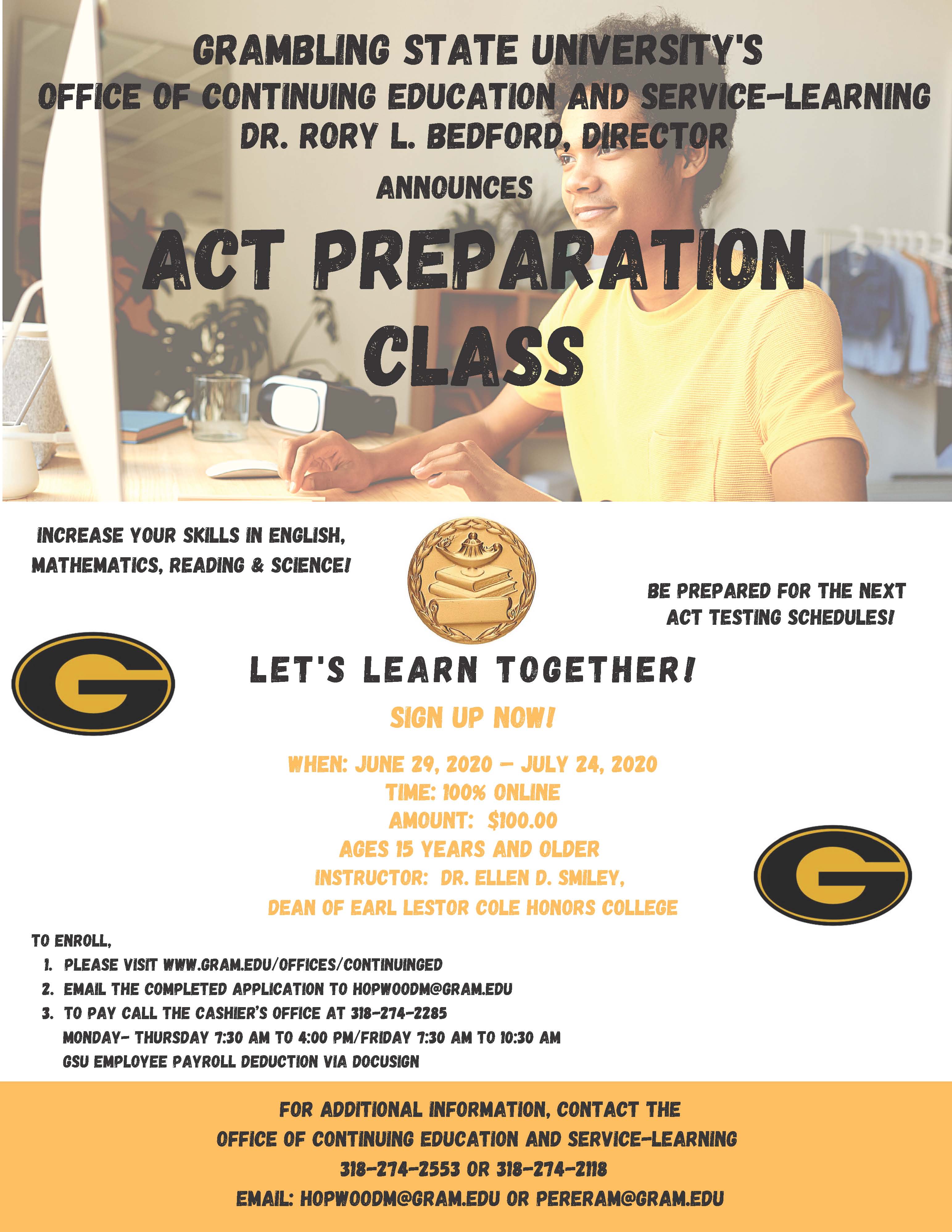 ACT Prep Continuing Ed Class Flyer