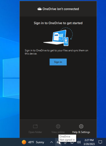 OneDrive Tray Image