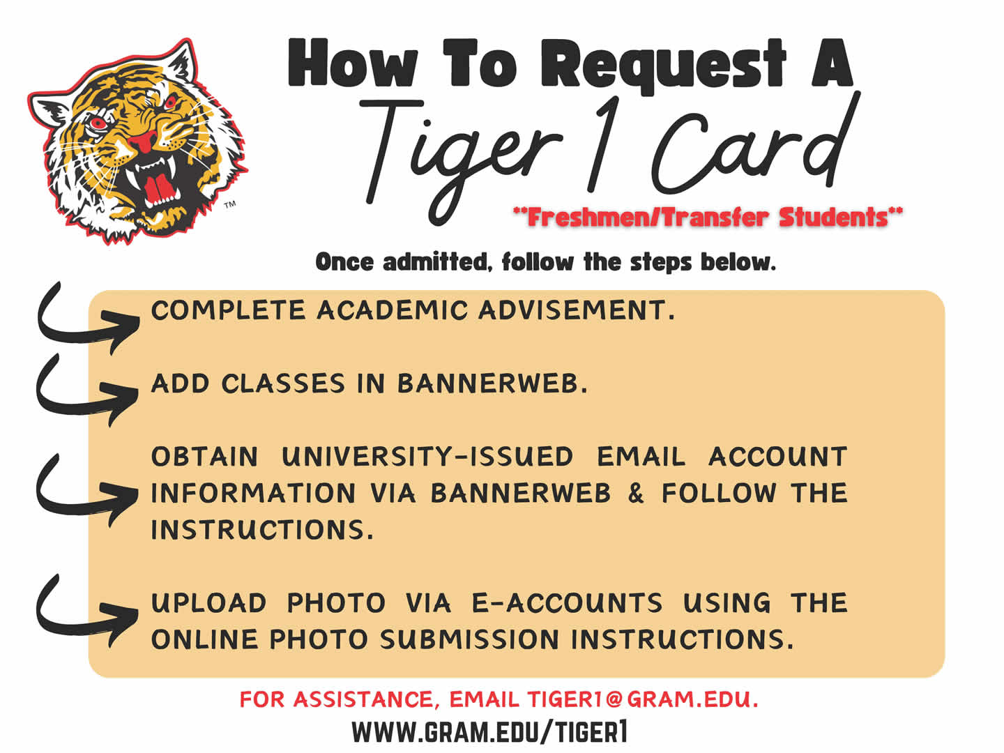 How to Request A Tiger1 Card - Students (Page 1) How to Request A Tiger1 Card - Students (Page 1)